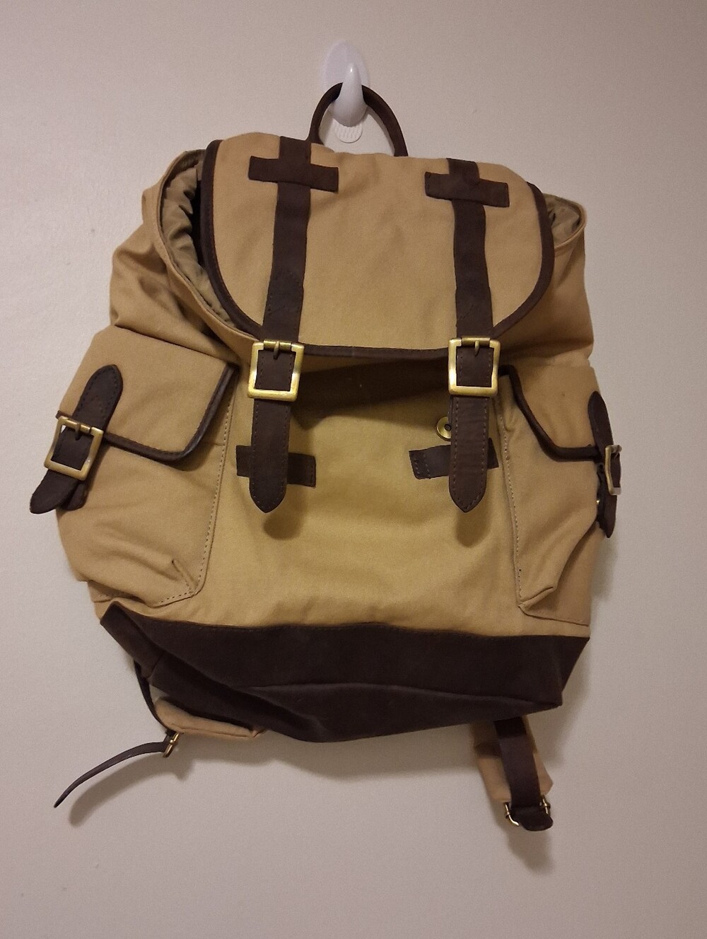 McCarren And Sons Canvas And Leather Backpack